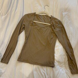 Abercrombie Soft Matte Seamless Long-Sleeve Squareneck Top